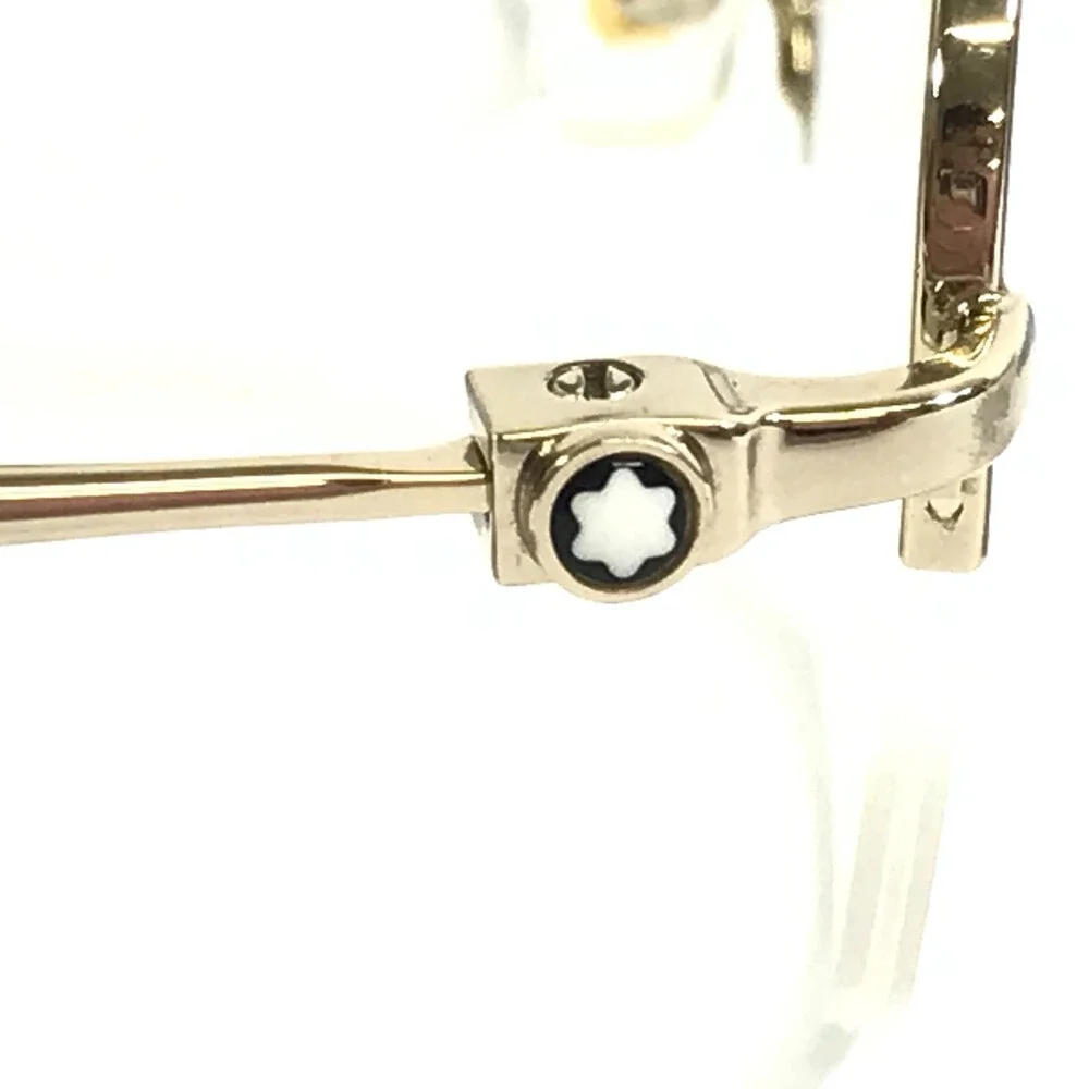 Montblanc Eyeglasses Frames MB0131O 002 Black Gold Square Half Rim 52-20-145